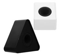 SILENRADAWN 2 piezas Estación de Micrófono Abs Portátil Banderas de Logo Triangulares y Cuadradas Accesorio Ligero para Entrevistas Profesionales Compatible con Micrófonos Móviles PC Paquete