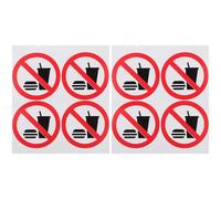 SILENRADAWN 4 Pegatinas Adhesivas Señal de Advertencia Moderna y Funcional de Pvc para Puertas y Ventanas Práctica y Estética para Prohibir Comer y Beber en Tiendas Retail