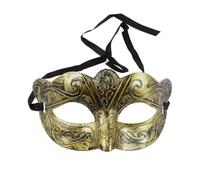 SILENRADAWN 4 Piezas Máscara de Disfraz Vintage Dorada de Media Cara para Fiestas de Mascarada y Halloween, Cómoda Acabado de Plástico de Fina Manufactura