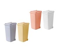SILENRADAWN 4 piezas Papelera Sobremesa con Tapa Juego Mini Contenedores de Basura Escritorio Colores Surtidos Organizador Multifuncional para Oficina Hogar
