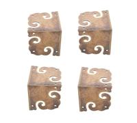 SILENRADAWN 4piezas Protectores de Esquinas de Latón Vintage Protectores Metálicos para Bordes y Esquinas de Muebles Refuerzo para Ángulos Rectos de Gabinetes Cajas y Mesas Decorativas