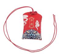 SILENRADAWN Amuleto Japonés Suerte Tradicional Bolsa de Brocado Rojo, Colgante Fácil de Llevar para Protección en Casa y Coche, Adorno Cultural Japonés