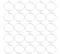 SILENRADAWN Anillos Identificadores de Vaso de 25 Mm, 200 Piezas, Metálicos Plateados Cierre Activo para Copas y Vasos en Bodas, Fiestas y Eventos, Marcadores de Bebidas