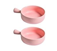 SILENRADAWN Bandeja de Horno Resistente a Altas Temperaturas y Fácil de Limpiar Cerámica Redonda de 2 Piezas con Asa Adecuado para Cocina y Panadería