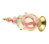 SILENRADAWN Botella de Perfume Vacía de Vidrio 25ml Color Rosa Diseño de Tapa Estilo Oriente Medio, Frasco para Aceite Esencial y Aromaterapia, Adecuado para Decoración y Uso Hogar