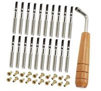 SILENRADAWN Clavijas de Afinación para Arpa de Lira Madera y Metal, Juego Profesional 20 Clavijas, 20 Remaches y 1 Llave, Accesorios para Instrumento Musical, Complemento para Lira y Arpa,