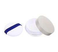 SILENRADAWN Contenedor de Polvos Sueltos de 30g con Cedazo de Malla y Borla de Polvo, Caja Redonda Portátil Color Champán con Esponja de Felpa, Adecuado para Maquillaje y Viaje Mujer