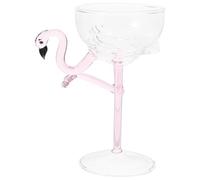 SILENRADAWN Copa de Vino Rosa Diseño de Flamenco de Vidrio de 180ml, Reutilizable y Fácil de Limpiar, Adecuado para Fiestas y Reuniones Elegantes