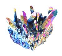 SILENRADAWN Cristal Natural de 70 G Acabado Electrochapado Multicolor Adorno de Racimo para Escritorio y Decoración del Hogar Pieza Única para Manualidades Jardinería y Colecciones