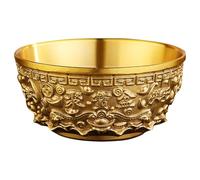 SILENRADAWN Cuenco de Latón Dorado Detalles Delicados para Decoración de Escritorio y Oficina Estilo Chino Efecto Decorativo Elegante