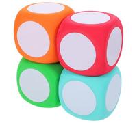SILENRADAWN Dados de Espuma Eva Reutilizables de 6cm para Juegos DIY Educativos en Aula, 4 Piezas con Superficies Borrables y Escritura Creativa Maestros