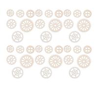 SILENRADAWN de Colgantes y Pintura Manual de Engranajes 50 Piezas de Madera Mdf Beige, Adornos Creativos y Accesorios Varios estilos para Embellecimiento del Hogar para Varios estilos