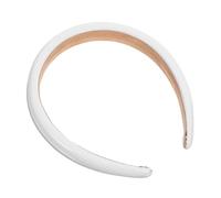 SILENRADAWN Diadema de Ala Ancha para Mujer de Cuero Sintético Antideslizante, Color Blanco Sólido, Aro Cabello Liviano y Resistente, Accesorio Adecuado para Fiestas y Uso Diario