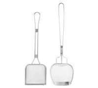 SILENRADAWN Espumadera Cuchara Desnatadora de Grasa 2 Piezas de Malla Fina de Acero Inoxidable con Gran Capacidad para Freidora Profesional para Uso en Casa y Restaurantes