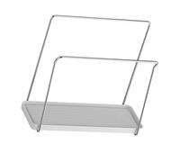 SILENRADAWN Estante para Esponja y Paños de Cocina de Acero Inoxidable Color Claro Doble Barra y Bandeja Escurridora, Soporte Porta Trapos Multifuncional para Almacenamiento y Organización