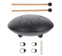 SILENRADAWN Instrumento de Percusión de Acero de Lengüeta de 6 Pulgadas, 8 Tonos, Color Negro, Portátil para Música, Meditación y Yoga, Base Antideslizante y Dediles Prácticos