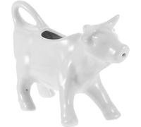 SILENRADAWN Jarra de Leche de Cerámica Forma de Animal Blanco, Dispensador Ligero y Cómodo para Servir Crema y Salsas en Restaurante o Adorno de Mesa