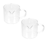 SILENRADAWN Juego de 2 Tazas Medidoras de Vidrio para Leche y Bebidas, Capacidad 150ml, Diseño Creativo, Fácil de Limpiar, Adecuado para Preparar Café en Casa