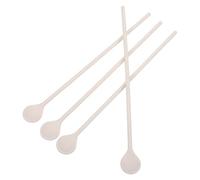 SILENRADAWN Juego de 4 Cucharas Mezcladoras de Silicona Beige para Cocina, Resistentes al Calor, Diseño Moderno y Práctico para Mezclar Sopas y Preparar Alimentos