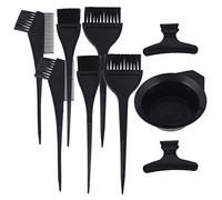 SILENRADAWN Kit para Teñir el Cabello Pinceles, Recipiente y de Plástico Negro de 9 Piezas Superficie Lisa y Pulida, Adecuado para Uso y Salón Profesional