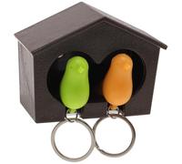 SILENRADAWN Llavero de Casa de Pájaros Original de Abs con Diseño de Casita y Almacenamiento de Llaves, Montable en Pared con Cinta Adhesiva Doble Cara, Paquete de 2 Piezas