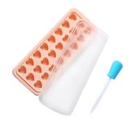 SILENRADAWN Molde de Silicona para Cubitos de Hielo en Forma de Corazón con Tapa y Gotero, Flexible y Reutilizable para Hacer Dulces y Comida para Bebés Color Aleatorio