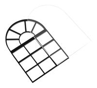SILENRADAWN Pegatinas Decorativas de Ventana Falsa para Pared en Dormitorio Decoración Rústica, 2 Piezas de Plástico Negro, Estilo Europeo, Fácil Instalación