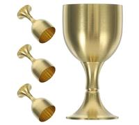 SILENRADAWN Set de 4 Copas de Cáliz Vintage de Cobre Dorado Diseño Retro Elegante, Accesorio para Vino Duradero Adecuado para Catas y Reuniones Casuales