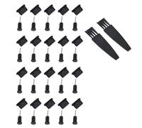 SILENRADAWN Tapones Antipolvo Tipo-C para Auriculares 20 Pares Negros Cepillos de Limpieza Enchufe Decorativo y Protector de Puerto para Móviles Compatibles Accesorios Prácticos para