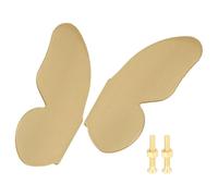 SILENRADAWN Tiradores de Muebles de Latón Macizo con Diseño de Alas, 1 Par para Cajones y Armarios, Acabado Oro Cepillado, un Orificio, Pomos Decorativos para Cocina y Dormitorio