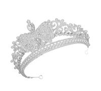 SILENRADAWN Tocado de Princesa para Cabello en Aleación de Zinc y Cristal, Elegante y Delicado, Adecuado para Celebración de Acción de Gracias