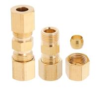 SILENRADAWN Unión de Compresión de Latón 1/4 para Cables y Tuberías de Freno, Acoplamiento Reutilizable para Presión Baja y Media, Accesorio de Conexión sin Fugas para Mantenimiento