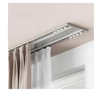 Silent Ain Track - Riel de techo de aluminio de doble fila ajustable, 1-6 m de longitud, ideal para sala de estar, dormitorio, hospital, 4,8 m / 15.7ft