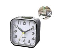 Silent Analog Alarm Clock Non Ticking, Gentle Wake, Beep Sounds--black