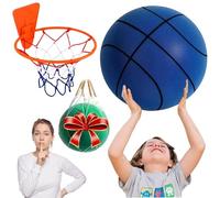 Silent Basketball Tamaño 7/6/5, The Original Silent Foam Indoor Basketball 2.0 (Azul, Talla 5)
