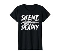 Silent But Deadly Camiseta gráfica económica, Mujer, Negro, XS
