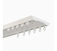 Silent Curtain Track with Wheels Double Rail Room Divider for Hospitals Theaters Showers Loft Spaces Dressing Rooms Hanging Cubicle Curtains Adjustable 3 32 Feet