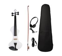 Silent Electric Violín 4/4 Bolsa de transporte con Performance Professional Blanco