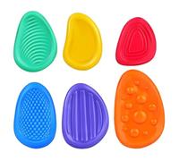 Silent Fidget Toys Piedra Sensorial, 6 Piezas de Piedra de Preocupación Texturizada, Juguetes Calmantes de Emociones para Necesidades Especiales, Juguetes para Aliviar El Estrés Niños Y Adultos