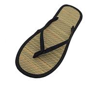 Silent Flip Non Slip Flat Flop Rattan Slippers Sandals Cómodo Mujeres Zapatillas Femeninas (Black, 39) #163