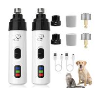 Silent Groom Pro Nail Grinder, Rechargeable USB Charging Pet Nail Grinder, Quick USB Charge with Replacement Grinding Headsm, Ultra-Quiet Operation (2 Pcs)