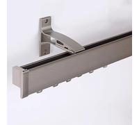 Silent - Juego de rieles de aluminio de 12 pies para montaje en pared para una fácil instalación en dormitorio, sala de estar y separadores de habitación, latón elegante