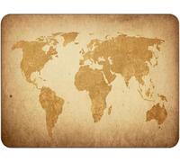 Silent Monsters Alfombrilla de ratón Ordenador 240 x 200 mm Mouse Pad pequeña Tela, Brown Global Map, Antideslizante y silenciosa, Gaming, Oficina, Home Office, Lavable, Enrollable, Cortada con láser