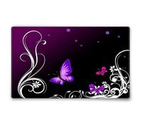 Silent Monsters Alfombrilla de ratón Ordenador 240 x 200 mm Mouse Pad pequeña Tela, Mariposa Morada, Antideslizante y silenciosa, para Gaming, Oficina, Home Office, Lavable, Enrollable, Cosida