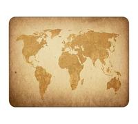Silent Monsters Alfombrilla de ratón Ordenador 360 x 250 mm Mouse Pad Tela Brown Global Map, Antideslizante y silenciosa, para Gaming, Oficina, Home Office, Lavable, Enrollable, Cortada con láser