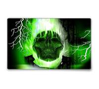 Silent Monsters Alfombrilla de ratón Ordenador 360 x 250 mm Mouse Pad Tela Cráneo Verde, Antideslizante y silenciosa, para Gaming, Oficina, Home Office, Lavable, Enrollable, Cosida