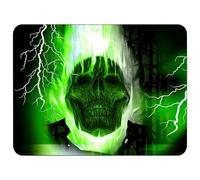 Silent Monsters Alfombrilla de ratón Ordenador 360 x 250 mm Mouse Pad Tela Cráneo Verde, Antideslizante y silenciosa, para Gaming, Oficina, Home Office, Lavable, Enrollable, Cortada con láser