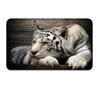 Silent Monsters Alfombrilla de ratón Ordenador 360 x 250 mm Mouse Pad Tela Tigre Blanco, Antideslizante y silenciosa, para Gaming, Oficina, Home Office, Lavable, Enrollable, Cortada con láser