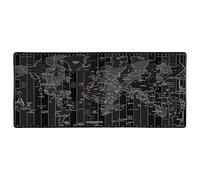 Silent Monsters Alfombrilla de ratón Ordenador 900 x 400 mm, Mouse Pad Grande Tela, Mapa del Mundo Negro, Antideslizante y silenciosa, para Gaming, Oficina, Home Office, Lavable, Enrollable, Cosida
