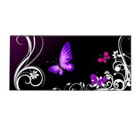 Silent Monsters Alfombrilla de ratón Ordenador XXL 900 x 400 mm, Mouse Pad Grande Tela, Mariposa Morada, Antideslizante y silenciosa, para Gaming, Oficina, Home Office, Lavable, Enrollable, Cosida